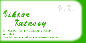 viktor kutassy business card
